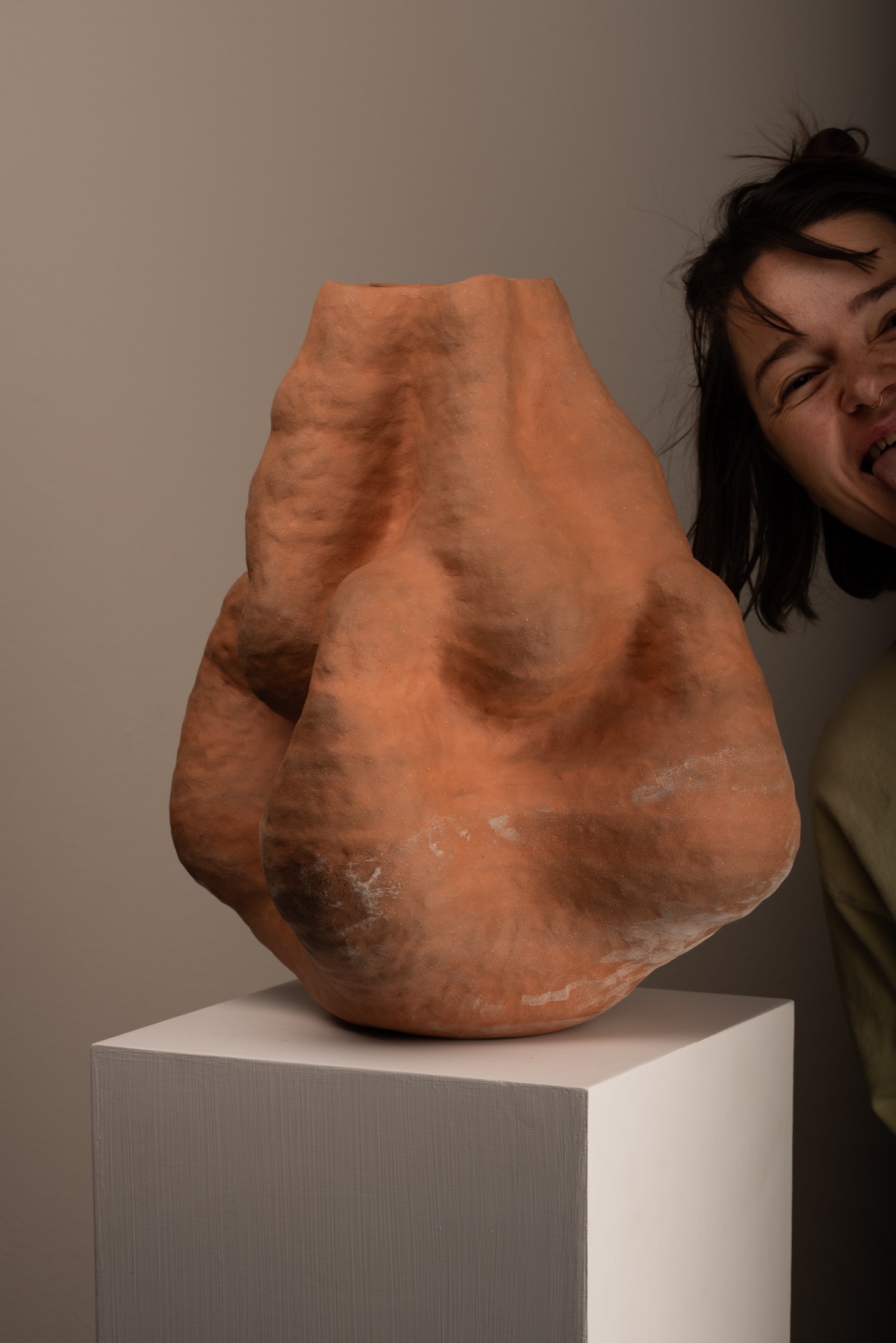 Victoria Zhuk with one of her sculptural vessels